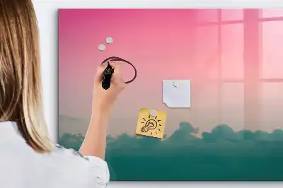 Magnetic marker board gradient sky design