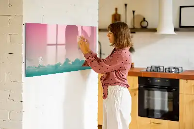 Magnetic marker board gradient sky design