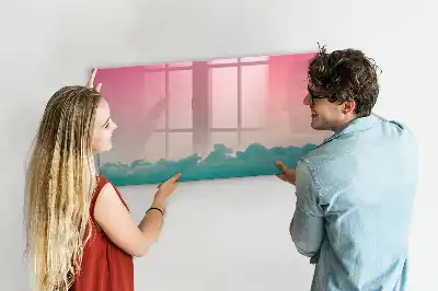 Magnetic marker board gradient sky design
