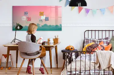 Magnetic marker board gradient sky design