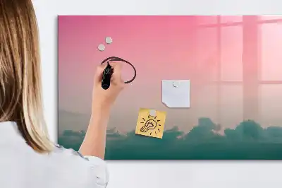 Magnetic marker board gradient sky design
