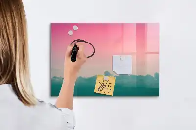 Magnetic marker board gradient sky design