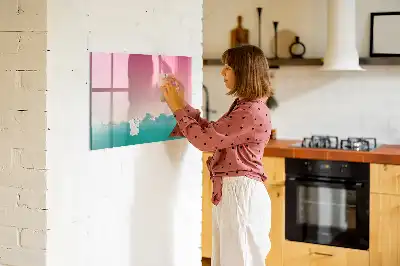 Magnetic marker board gradient sky design