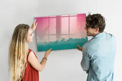 Magnetic marker board gradient sky design