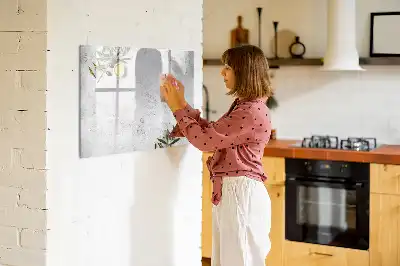 Magnetic glass dry erase board minimalist olives design