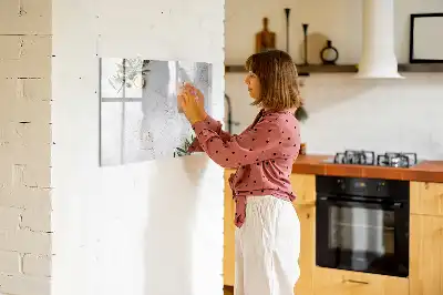 Magnetic glass dry erase board minimalist olives design