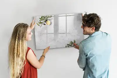 Magnetic glass dry erase board minimalist olives design
