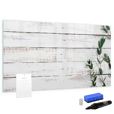 Magnetic glass dry erase board with wooden frame