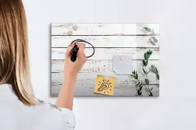 Magnetic glass dry erase board with wooden frame