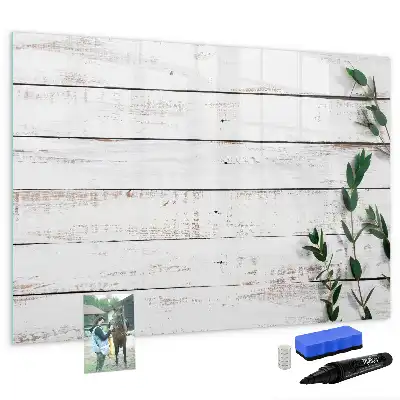 Magnetic glass dry erase board with wooden frame