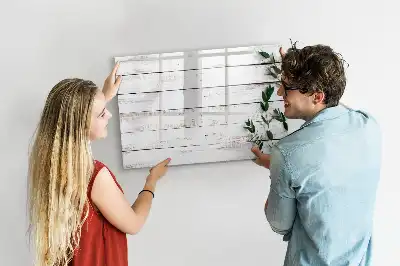 Magnetic glass dry erase board with wooden frame