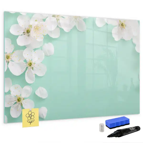 Magnetic marker board floating daisies design