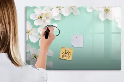 Magnetic marker board floating daisies design