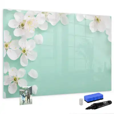 Magnetic marker board floating daisies design