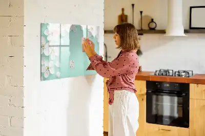 Magnetic marker board floating daisies design