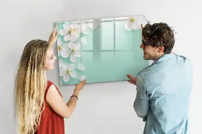 Magnetic marker board floating daisies design
