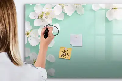 Magnetic marker board floating daisies design