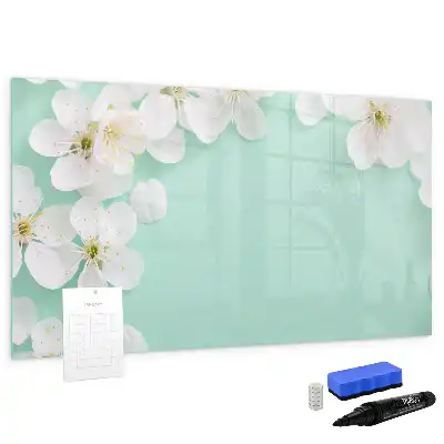 Magnetic marker board floating daisies design