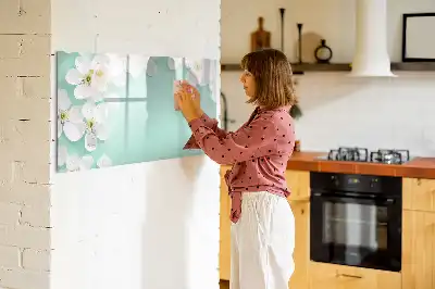 Magnetic marker board floating daisies design