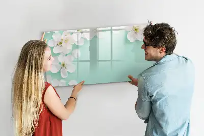 Magnetic marker board floating daisies design