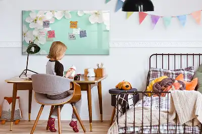 Magnetic marker board floating daisies design