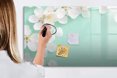Magnetic marker board floating daisies design