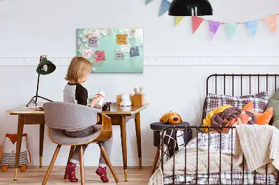 Magnetic marker board floating daisies design