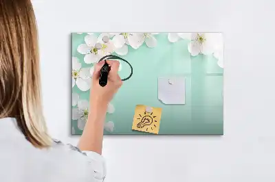 Magnetic marker board floating daisies design