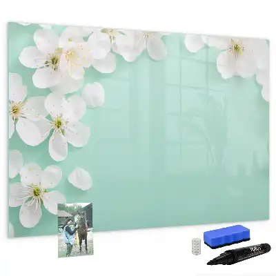 Magnetic marker board floating daisies design