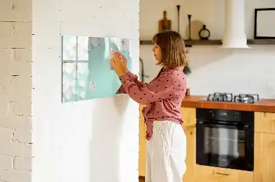 Magnetic marker board floating daisies design