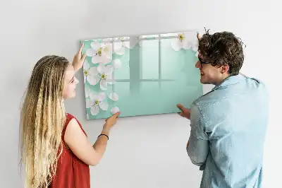 Magnetic marker board floating daisies design