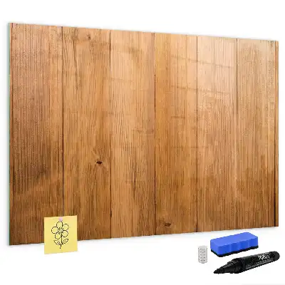 Magnetic glass dry erase board with a wooden frame