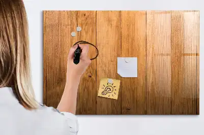 Magnetic glass dry erase board with a wooden frame
