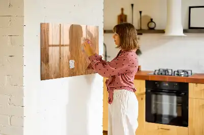 Magnetic glass dry erase board with a wooden frame