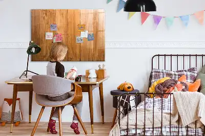 Magnetic glass dry erase board with a wooden frame