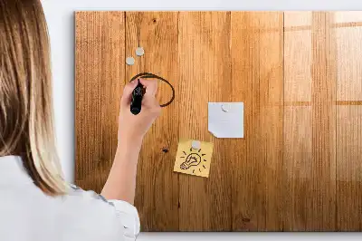 Magnetic glass dry erase board with a wooden frame