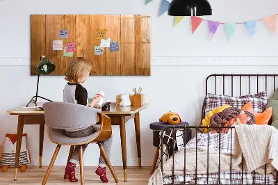 Magnetic glass dry erase board with a wooden frame