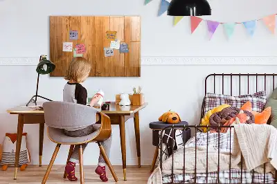 Magnetic glass dry erase board with a wooden frame