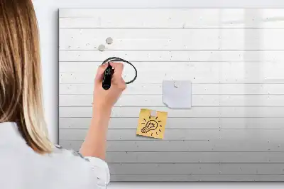 Magnetic marker board with wooden panel pattern