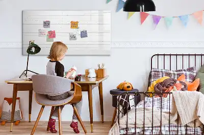Magnetic marker board with wooden panel pattern