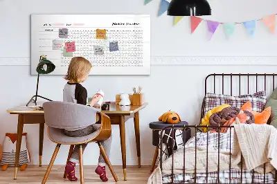 Magnetic glass dry erase board habit tracker