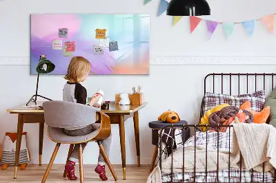 Magnetic marker board with colorful pens
