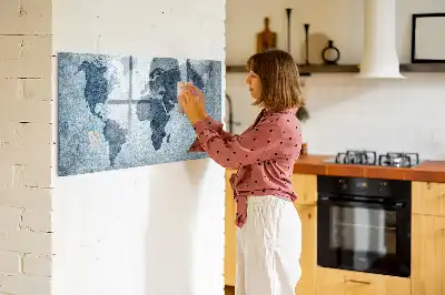 Magnetic marker board painted world map design