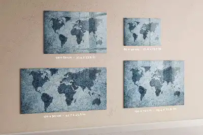 Magnetic marker board painted world map design