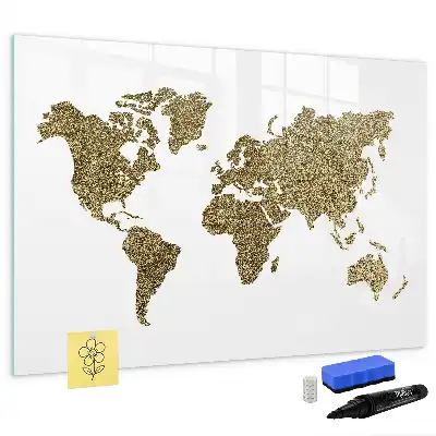 Magnetic marker board world map design