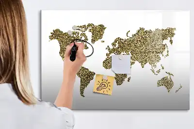 Magnetic marker board world map design