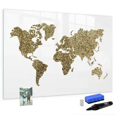 Magnetic marker board world map design