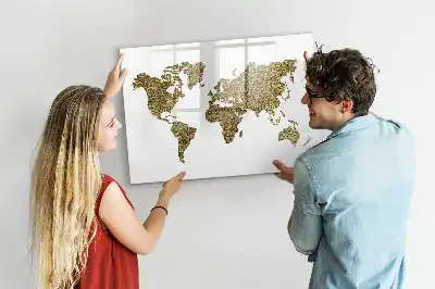 Magnetic marker board world map design