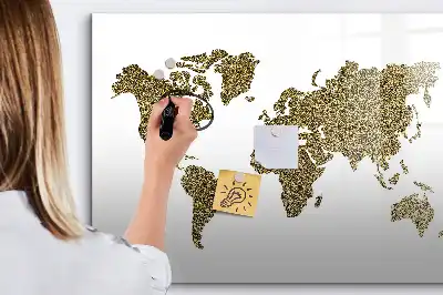 Magnetic marker board world map design