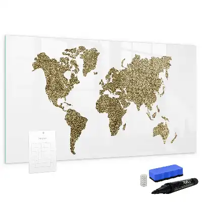 Magnetic marker board world map design